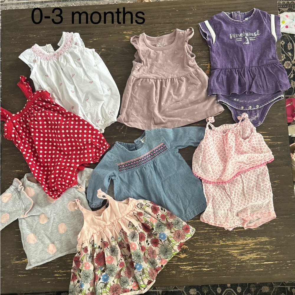 0-3 months baby girl clothes bundle